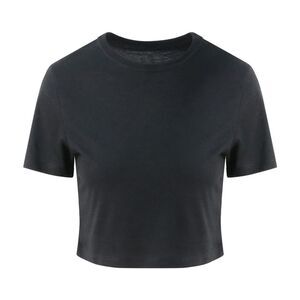 AWDis Just Ts Womens Girlie Tri-Blend Cropped T-Shirt / Solid Black